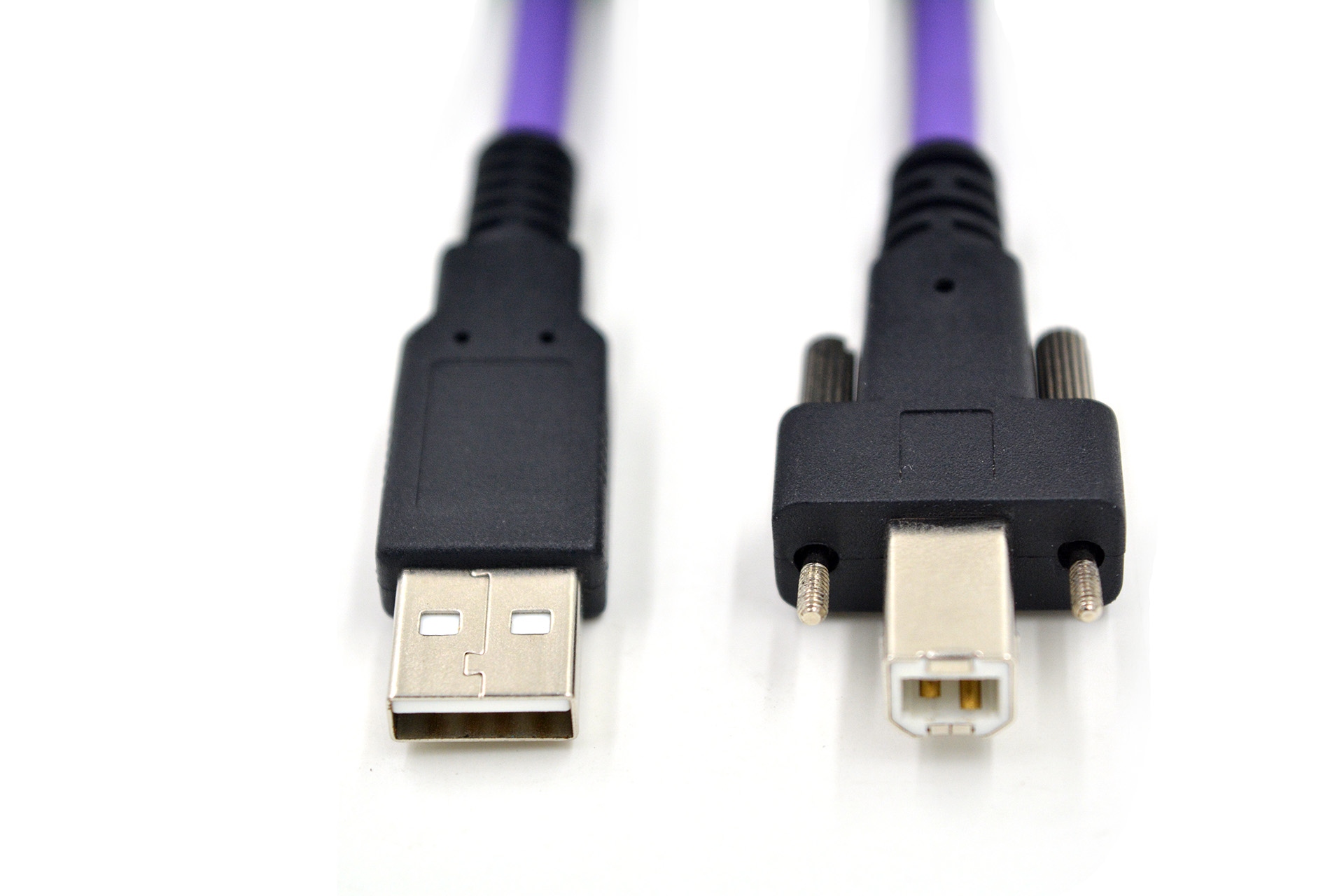 USB2.0 מסוג A לכבלים מסוג B עם בורגים נעולים